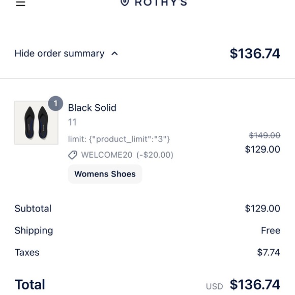 Black Women's Rothy’s Point - Picture 8 of 8